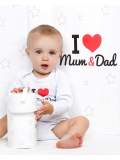 Body s potiskem New Baby I Love Mum and Dad